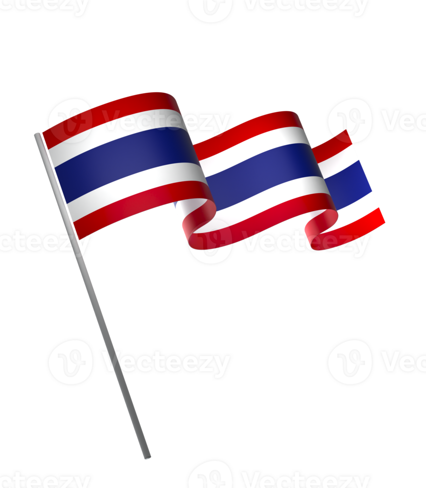 Thailand flag element design national independence day banner ribbon png