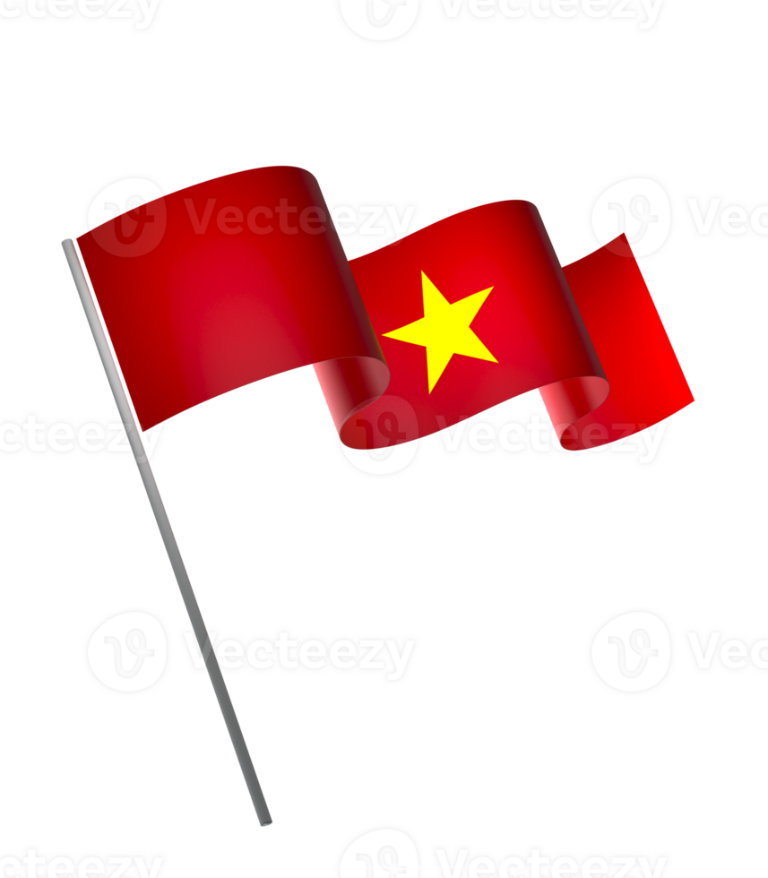 Vietnam flag element design national independence day banner ribbon png