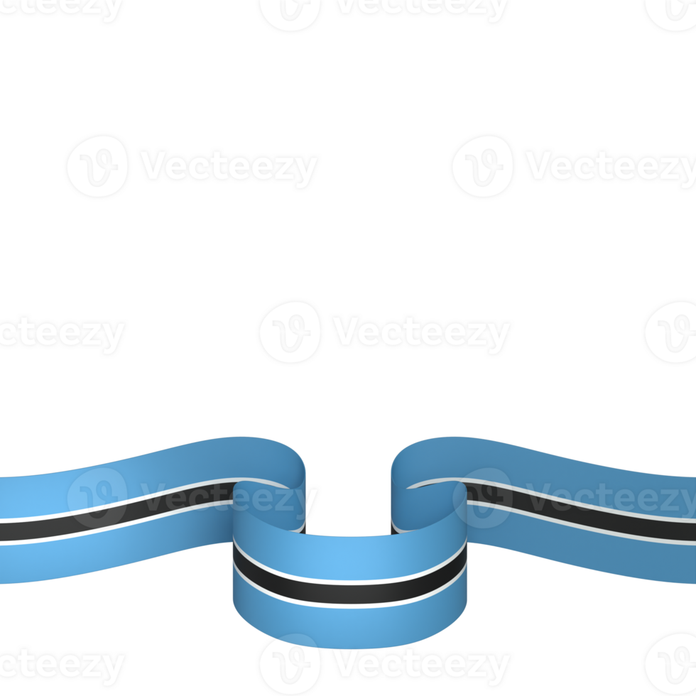 Botswana flag element design national independence day banner ribbon png