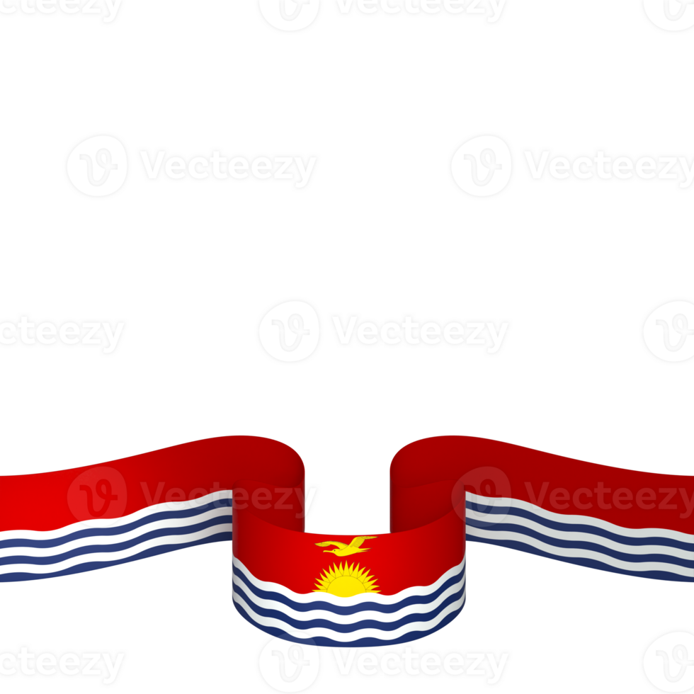 Kiribati flag element design national independence day banner ribbon png