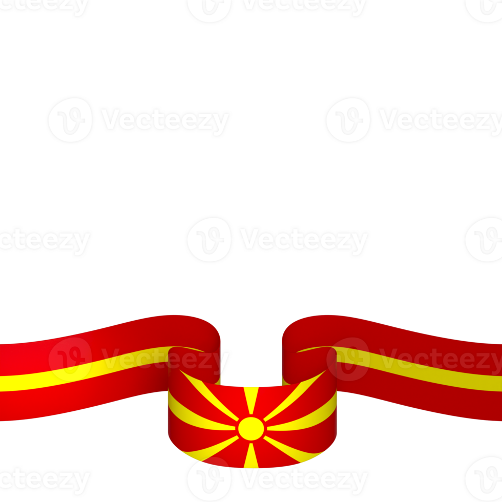 North Macedonia flag element design national independence day banner ribbon png