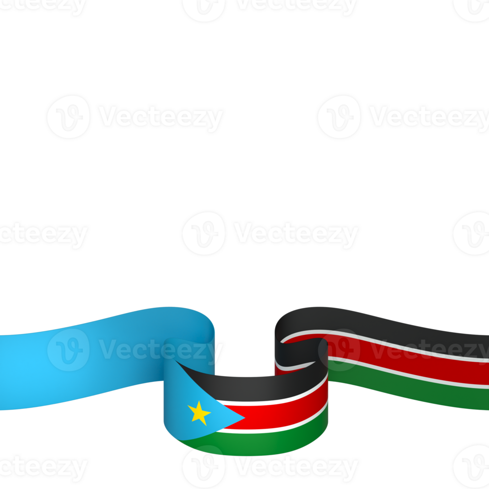 South Sudan flag element design national independence day banner ribbon png
