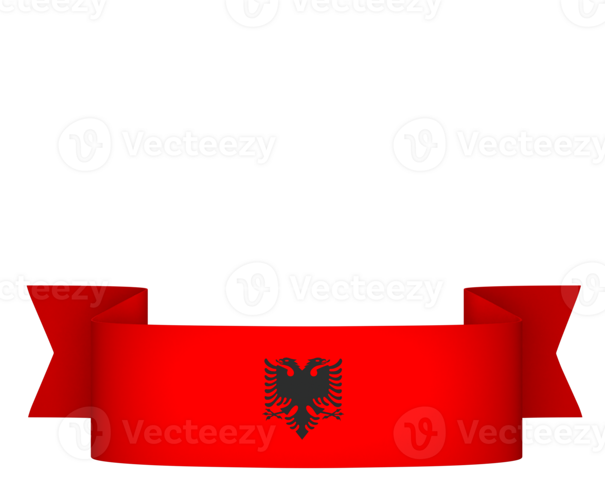 Albania flag element design national independence day banner ribbon png