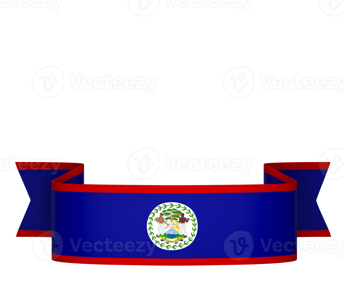 Belize flag element design national independence day banner ribbon png
