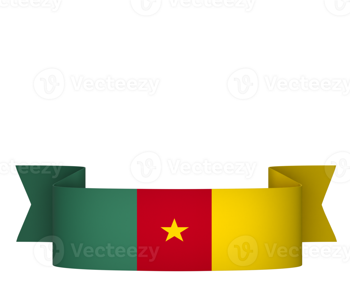 Cameroon flag element design national independence day banner ribbon png