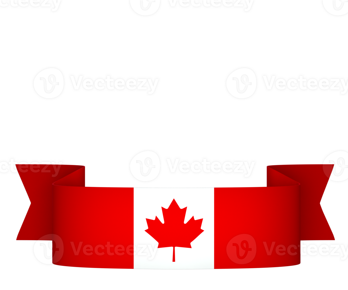 Canada flag element design national independence day banner ribbon png