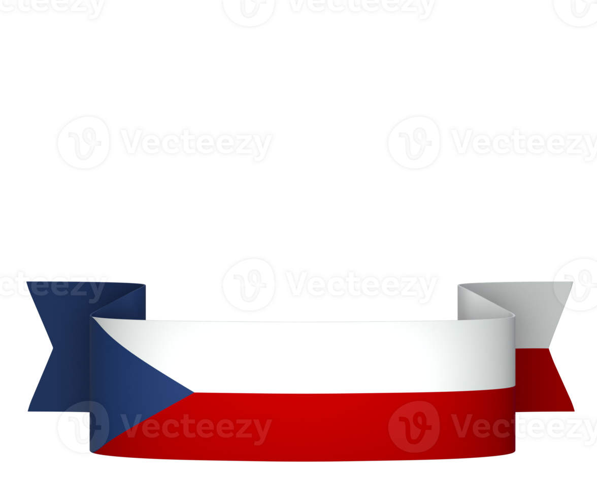 Czech Republic flag element design national independence day banner ribbon png