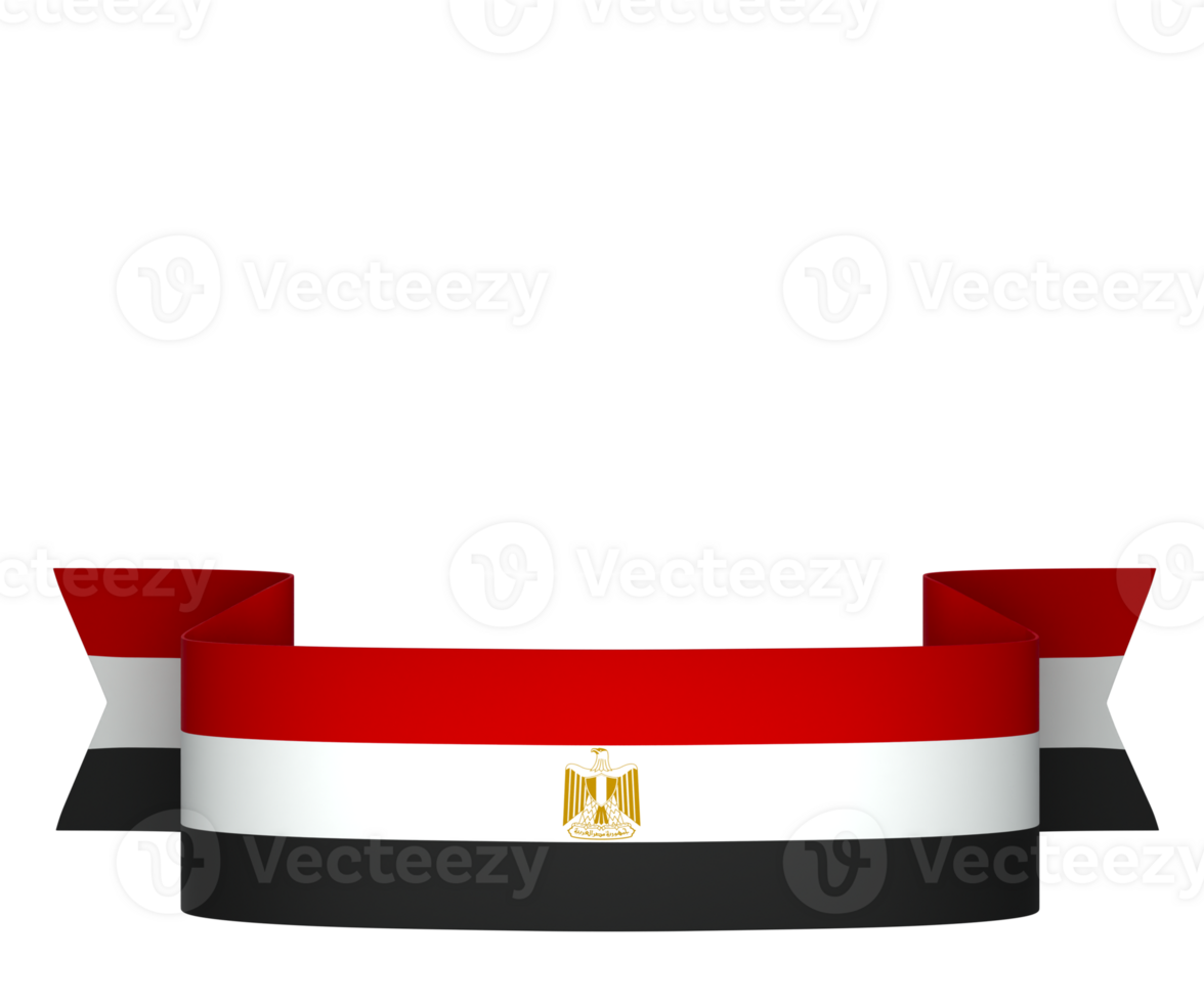Egypt flag element design national independence day banner ribbon png