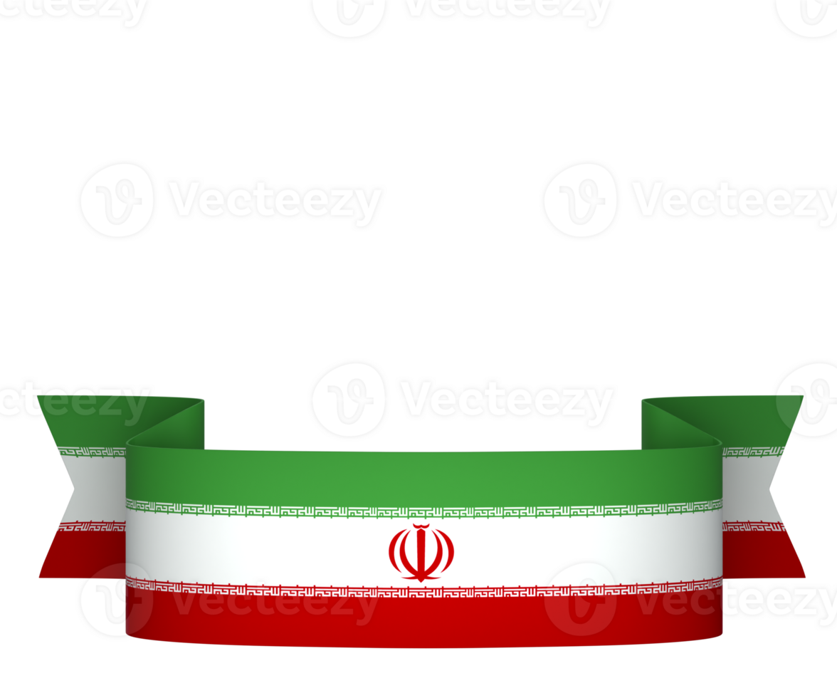 Iran flag element design national independence day banner ribbon png