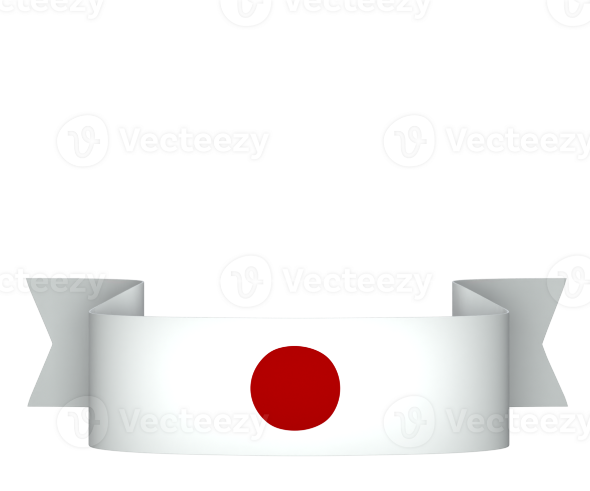 Japan flag element design national independence day banner ribbon png