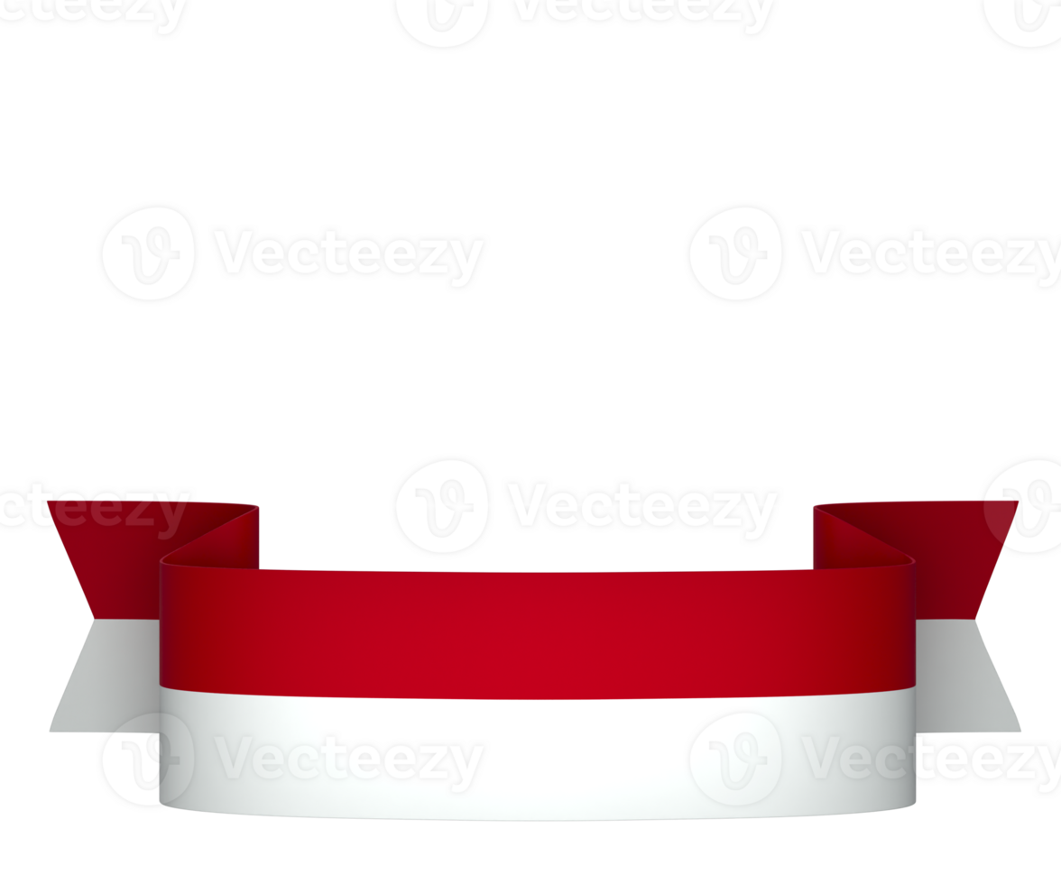 Indonesia flag element design national independence day banner ribbon png