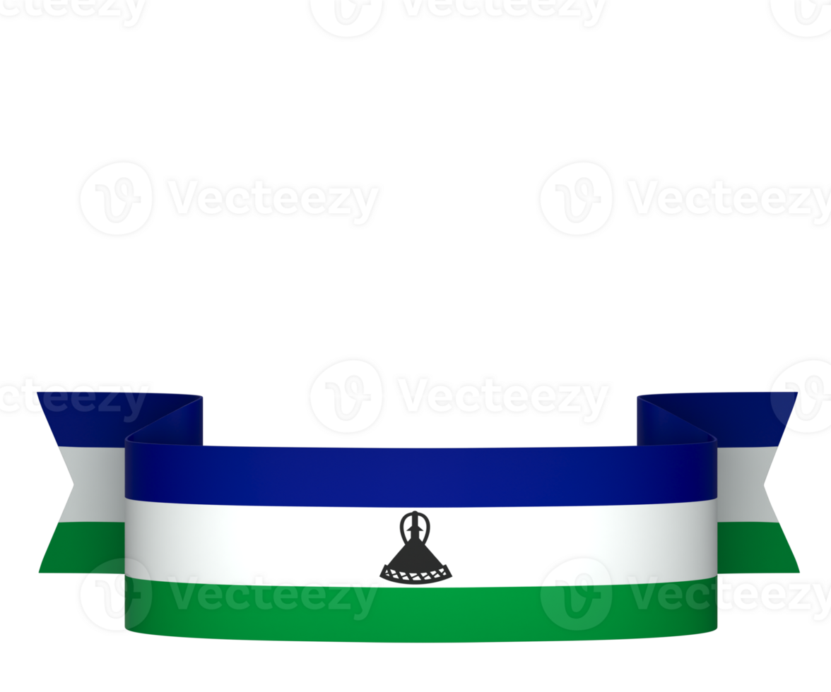 Lesotho flag element design national independence day banner ribbon png