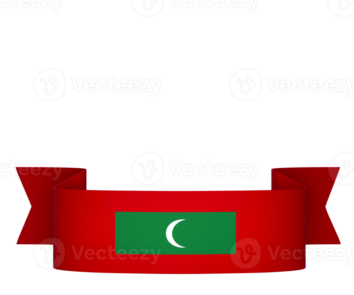 Maldives flag element design national independence day banner ribbon png