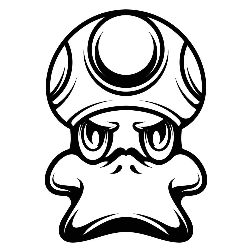 Duck Mushroom Hat Outline vector