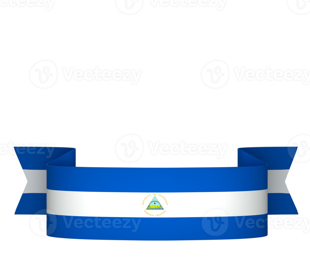 Nicaragua flag element design national independence day banner ribbon png