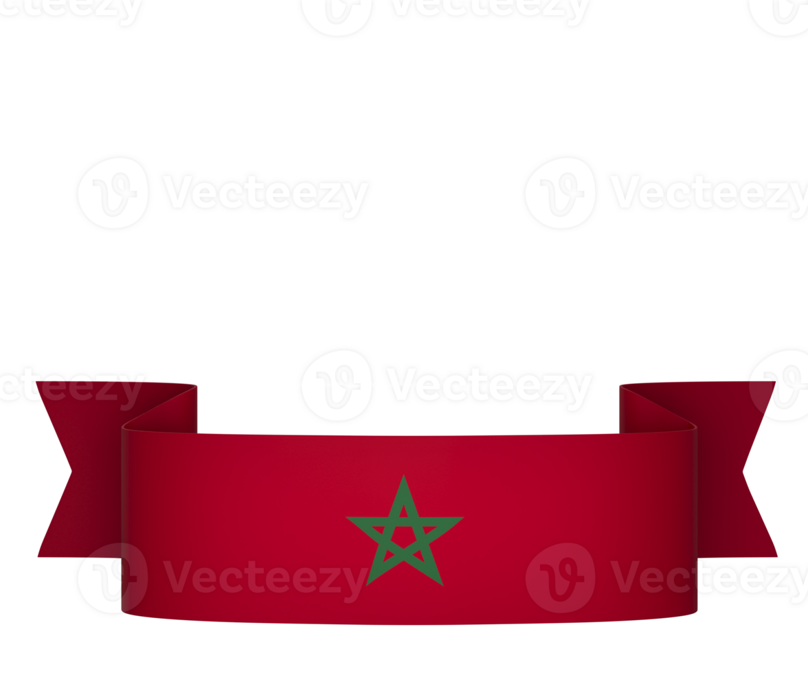 Morocco flag element design national independence day banner ribbon png
