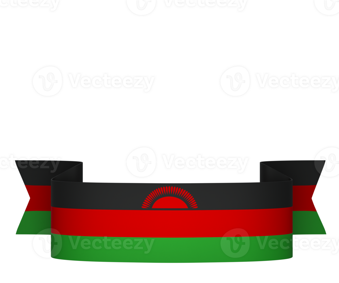 Malawi flag element design national independence day banner ribbon png