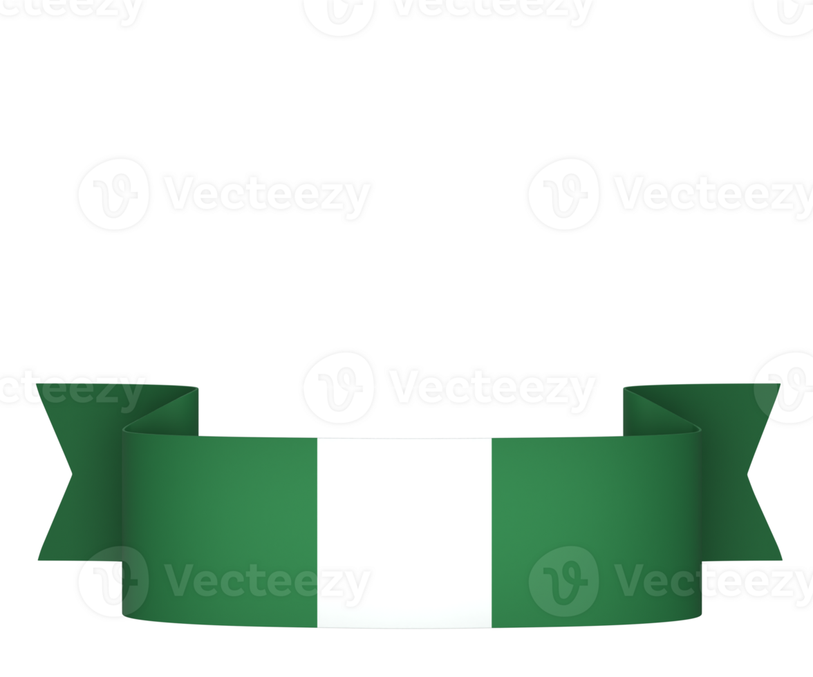 Nigeria flag element design national independence day banner ribbon png