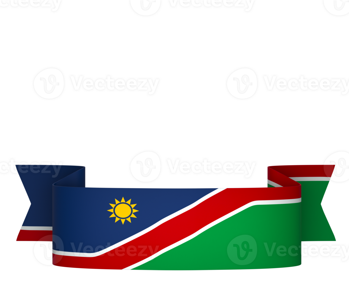 Namibia flag element design national independence day banner ribbon png