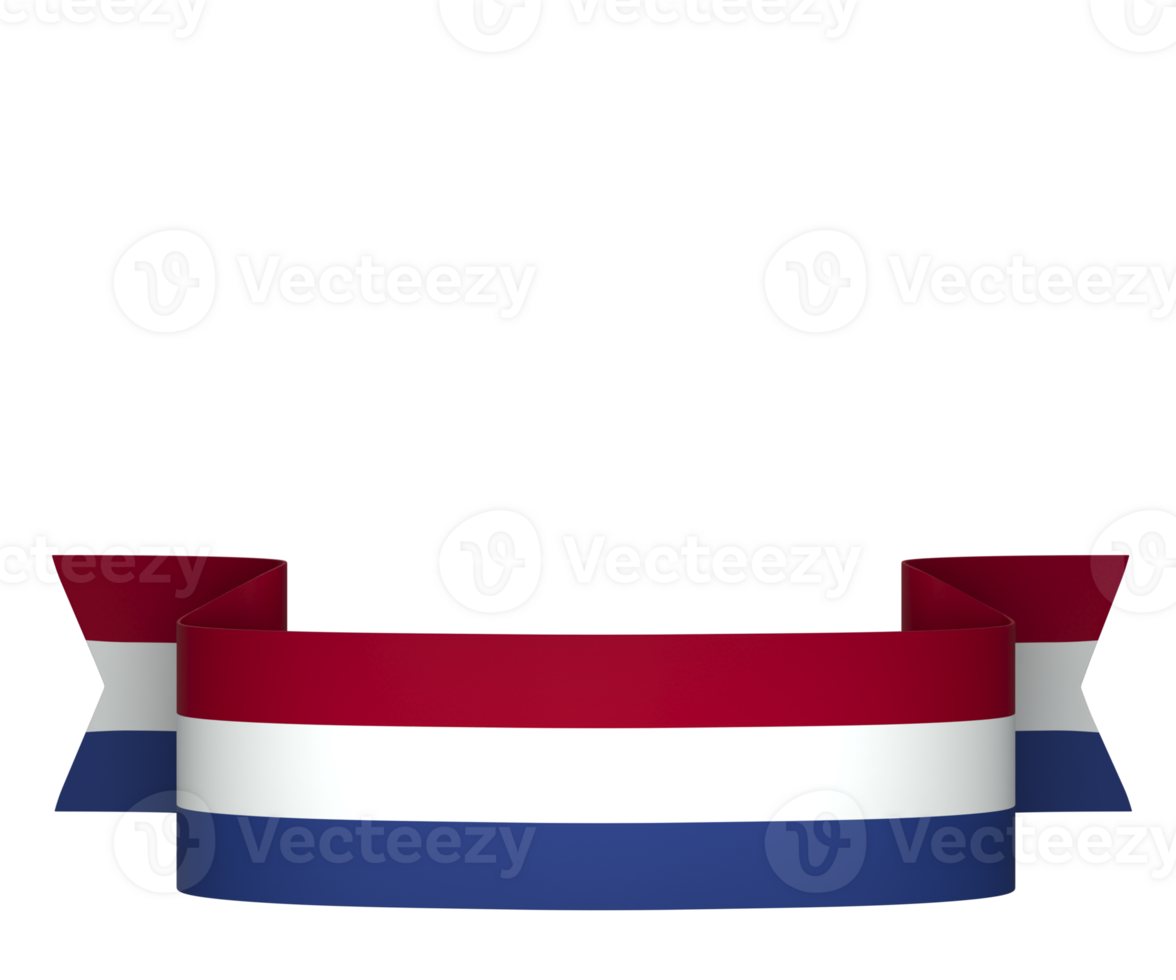 Netherlands flag element design national independence day banner ribbon png