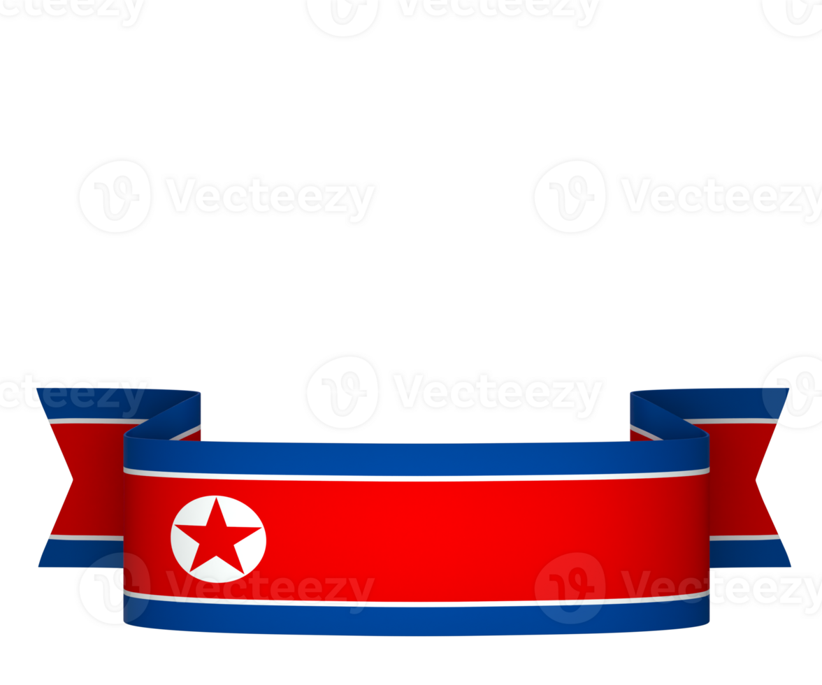 North Korea flag element design national independence day banner ribbon png