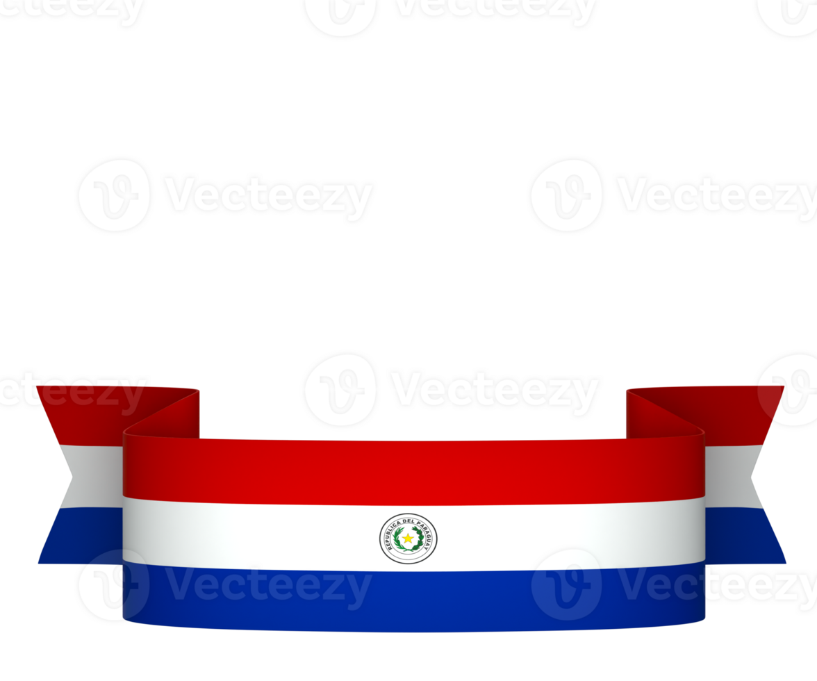 Paraguay flag element design national independence day banner ribbon png