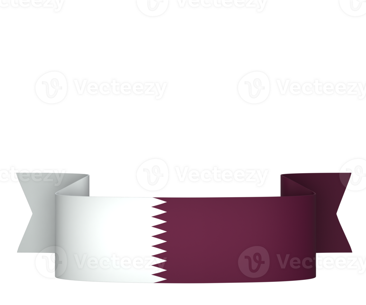 Qatar flag element design national independence day banner ribbon png