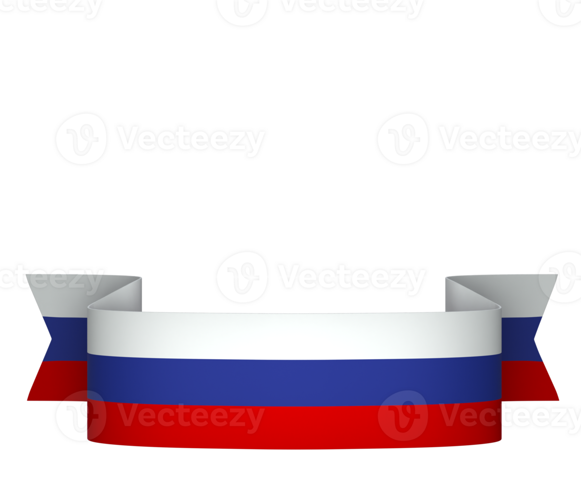 Russia flag element design national independence day banner ribbon png