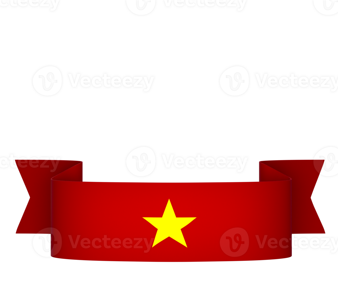 Vietnam flag element design national independence day banner ribbon png