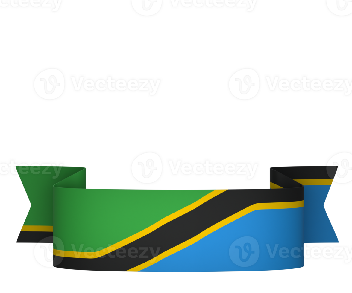 Tanzania flag element design national independence day banner ribbon png