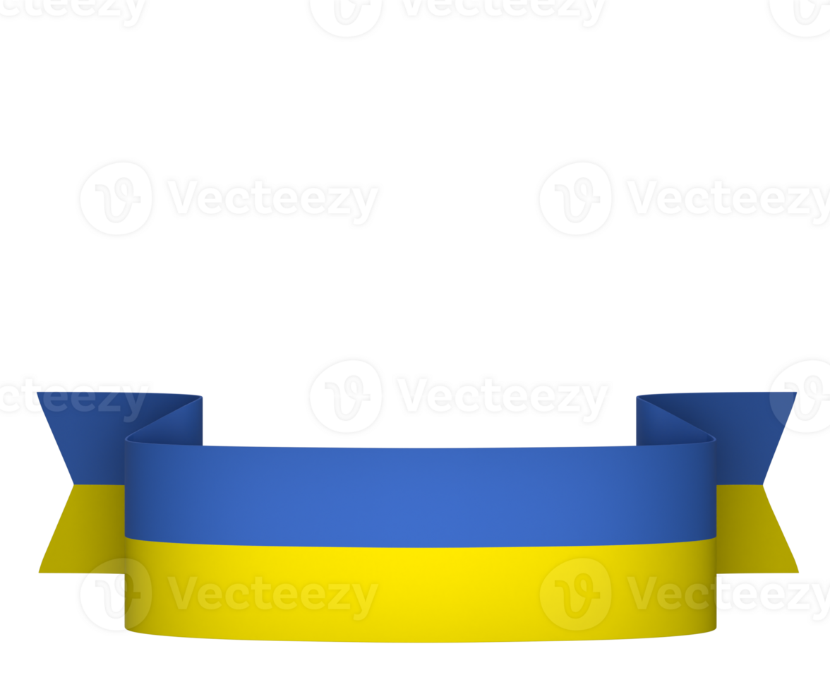 Ukraine flag element design national independence day banner ribbon png