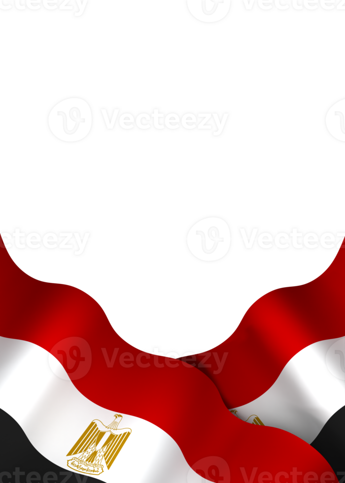 Egypt flag element design national independence day banner ribbon png