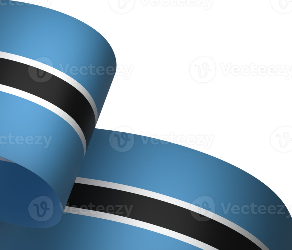 Botswana flag element design national independence day banner ribbon png