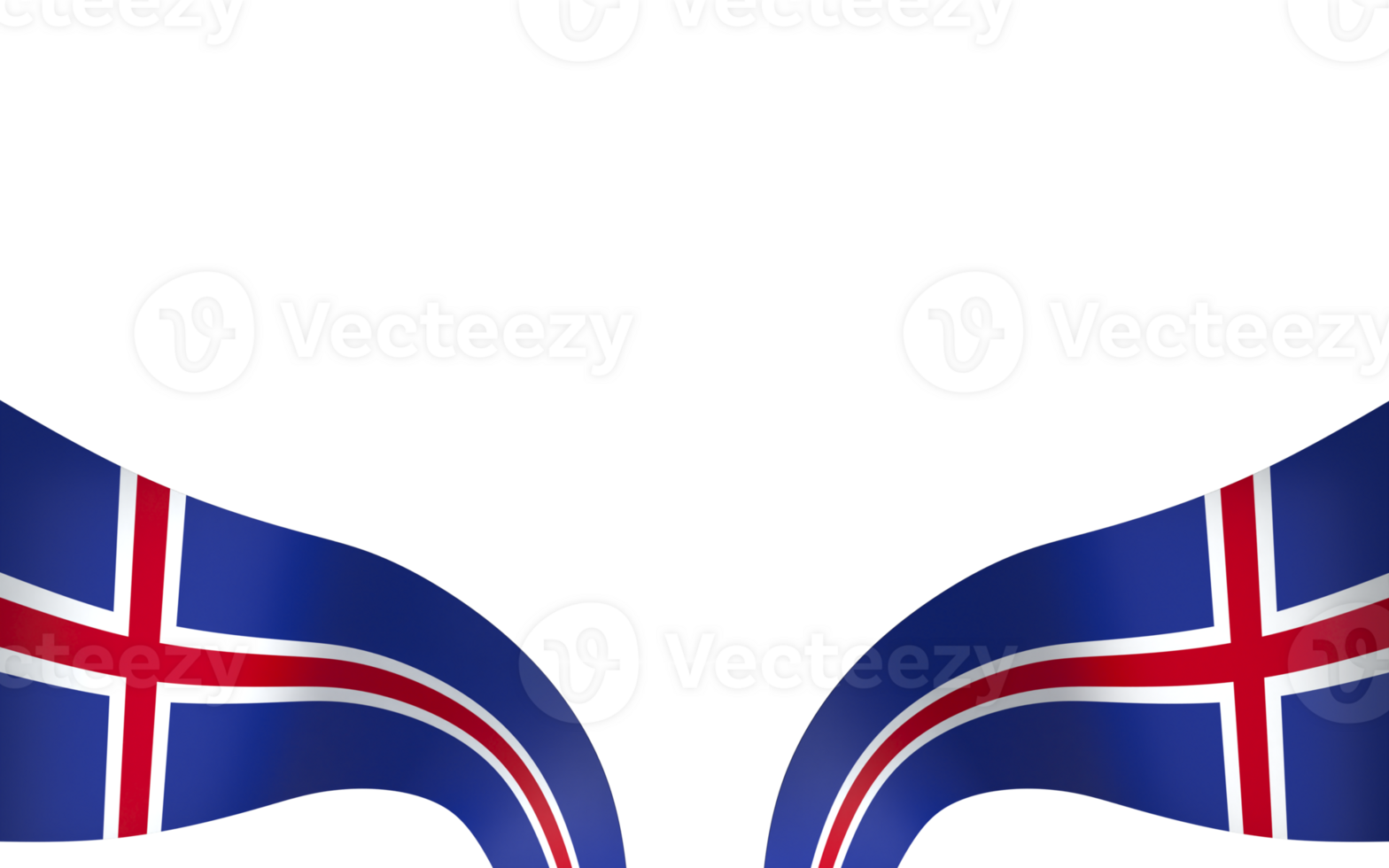 Iceland flag element design national independence day banner ribbon png