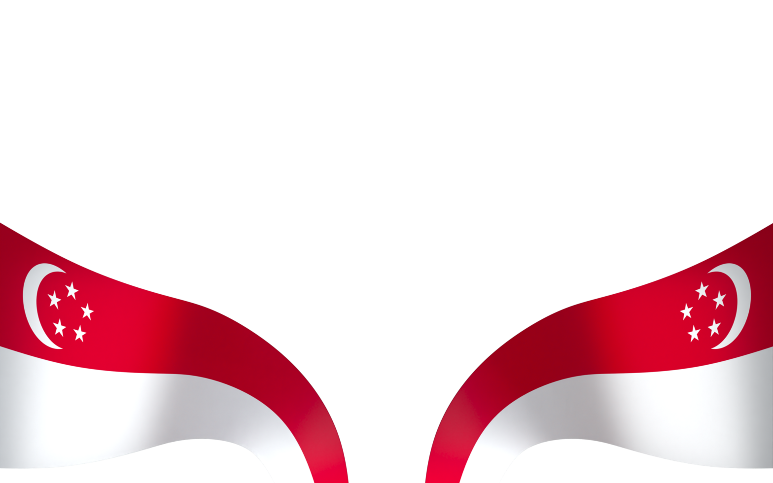 Singapore flag element design national independence day banner ribbon png