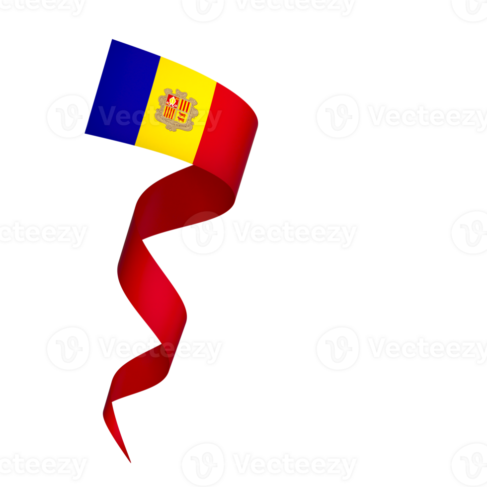 Andorra flag element design national independence day banner ribbon png