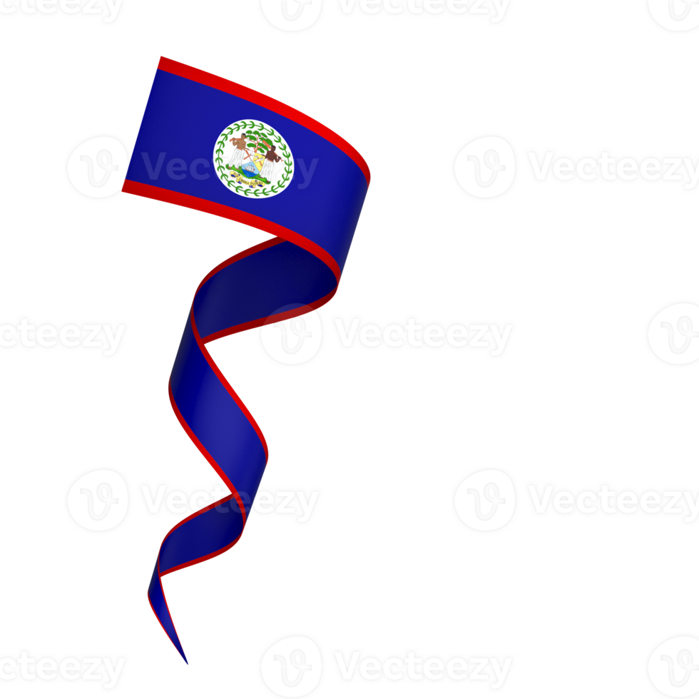 Belize flag element design national independence day banner ribbon png