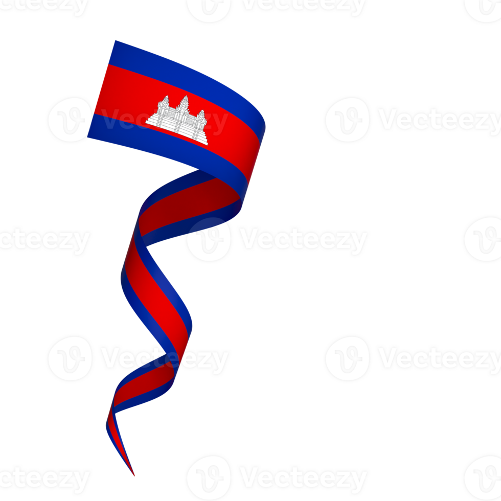 Cambodia flag element design national independence day banner ribbon png