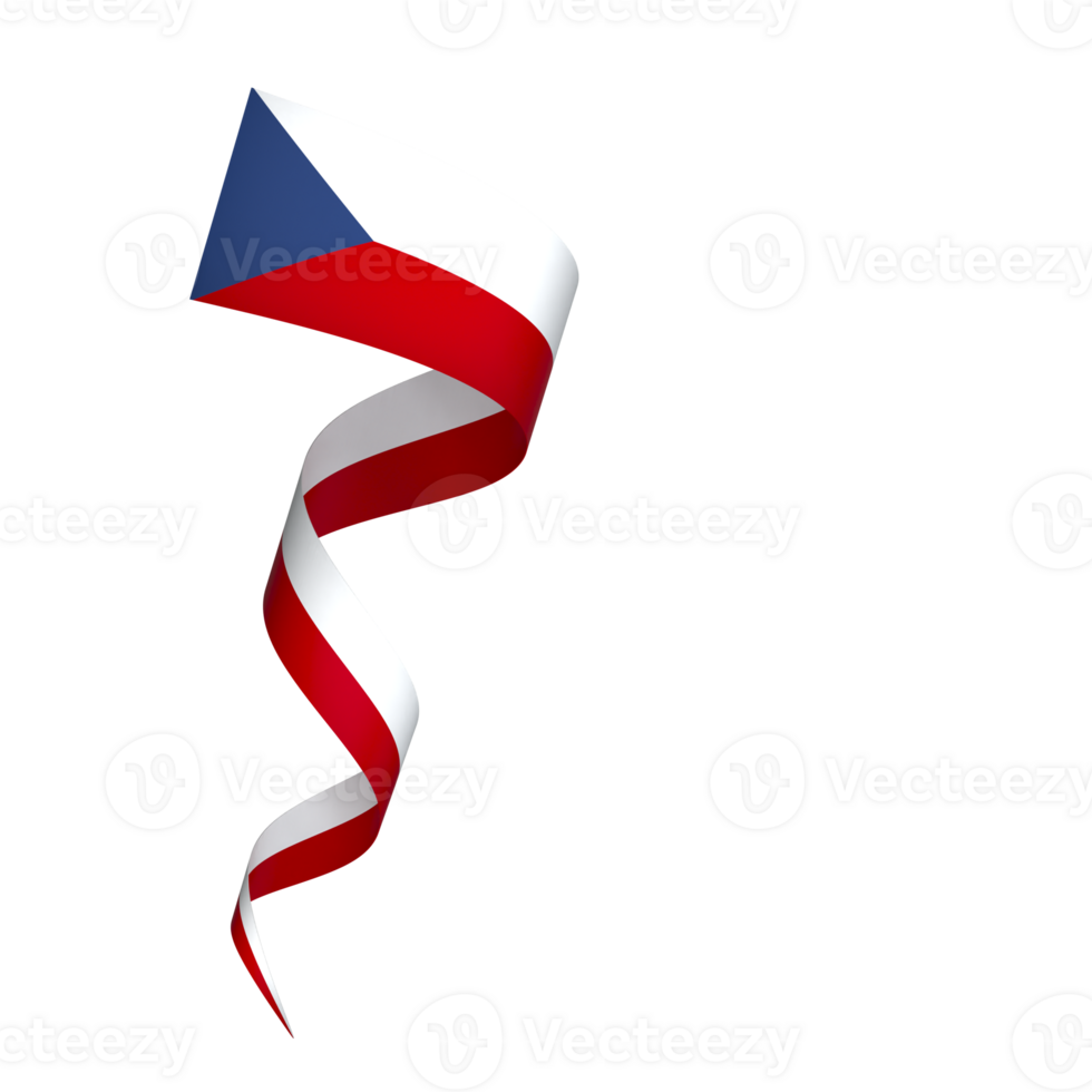 Czech Republic flag element design national independence day banner ribbon png