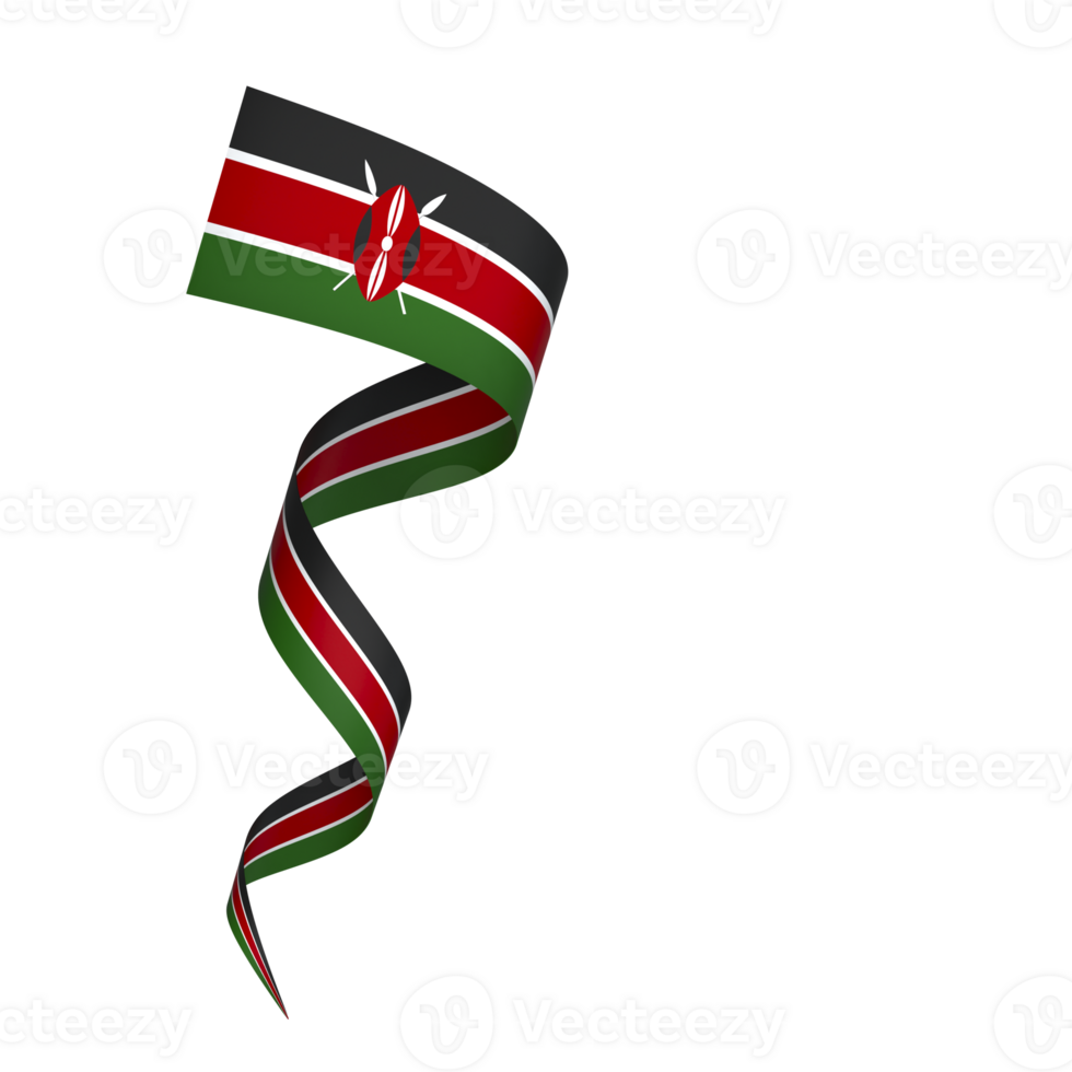 Kenya flag element design national independence day banner ribbon png