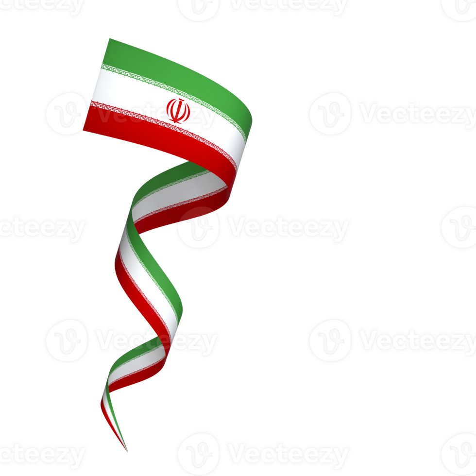 Iran flag element design national independence day banner ribbon png