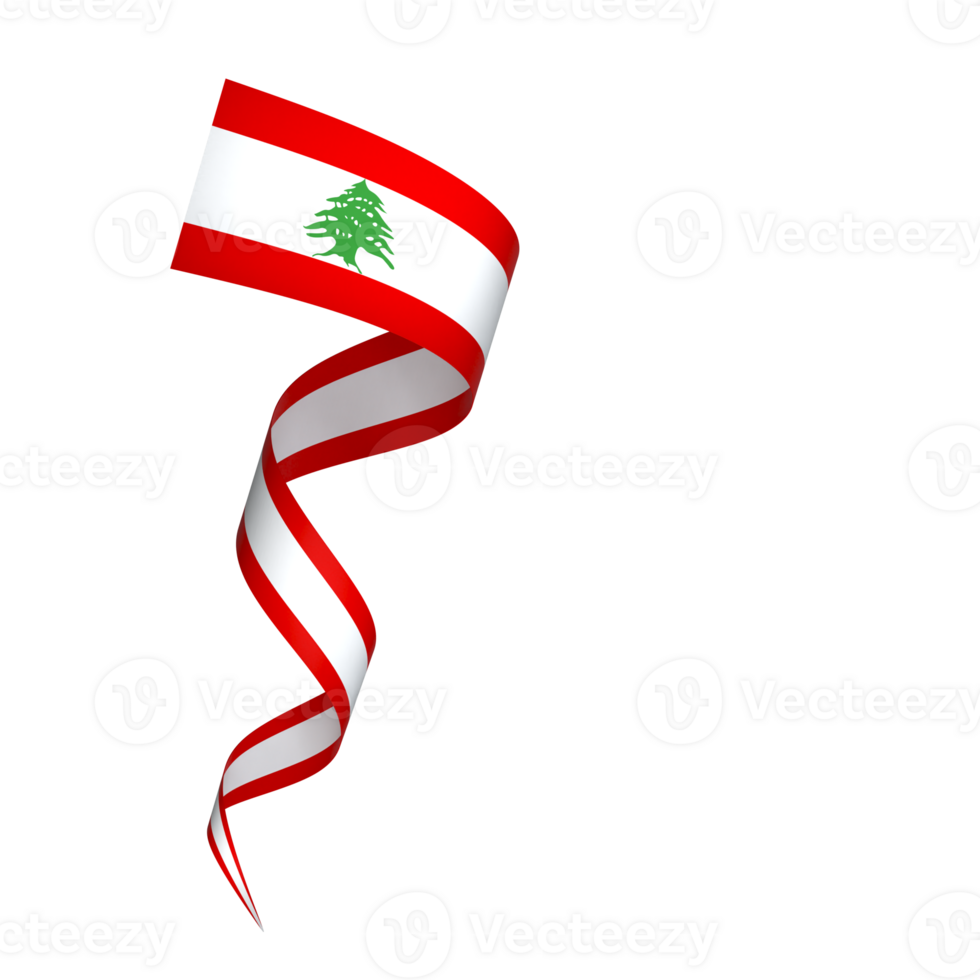 Lebanon flag element design national independence day banner ribbon png