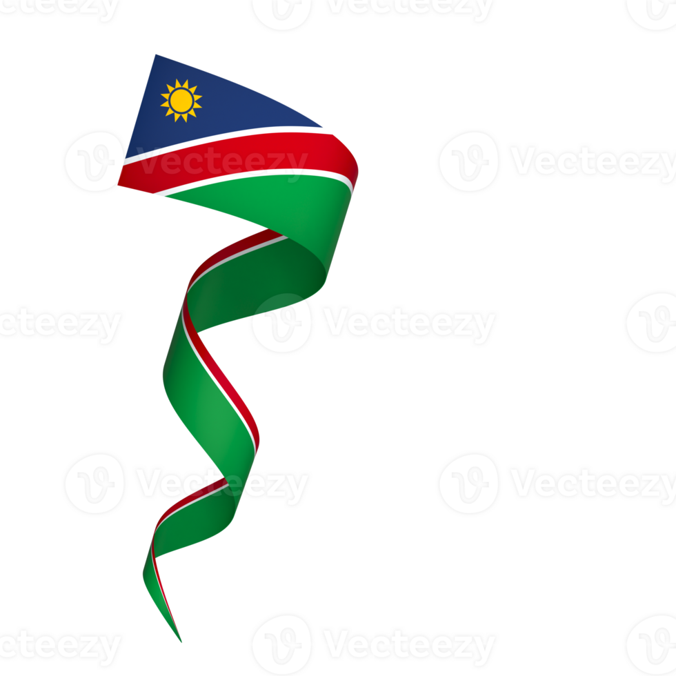 Namibia flag element design national independence day banner ribbon png