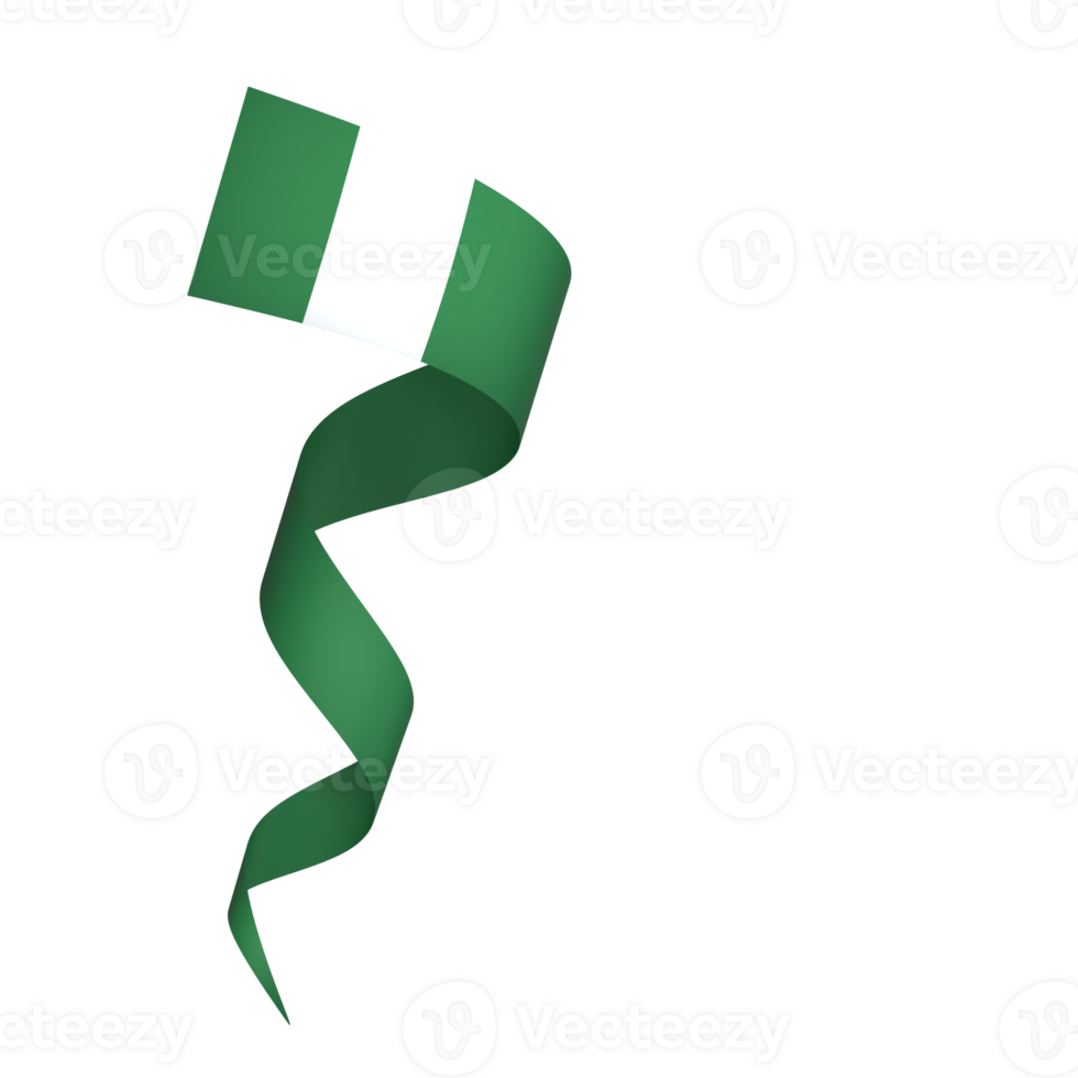 Nigeria flag element design national independence day banner ribbon png