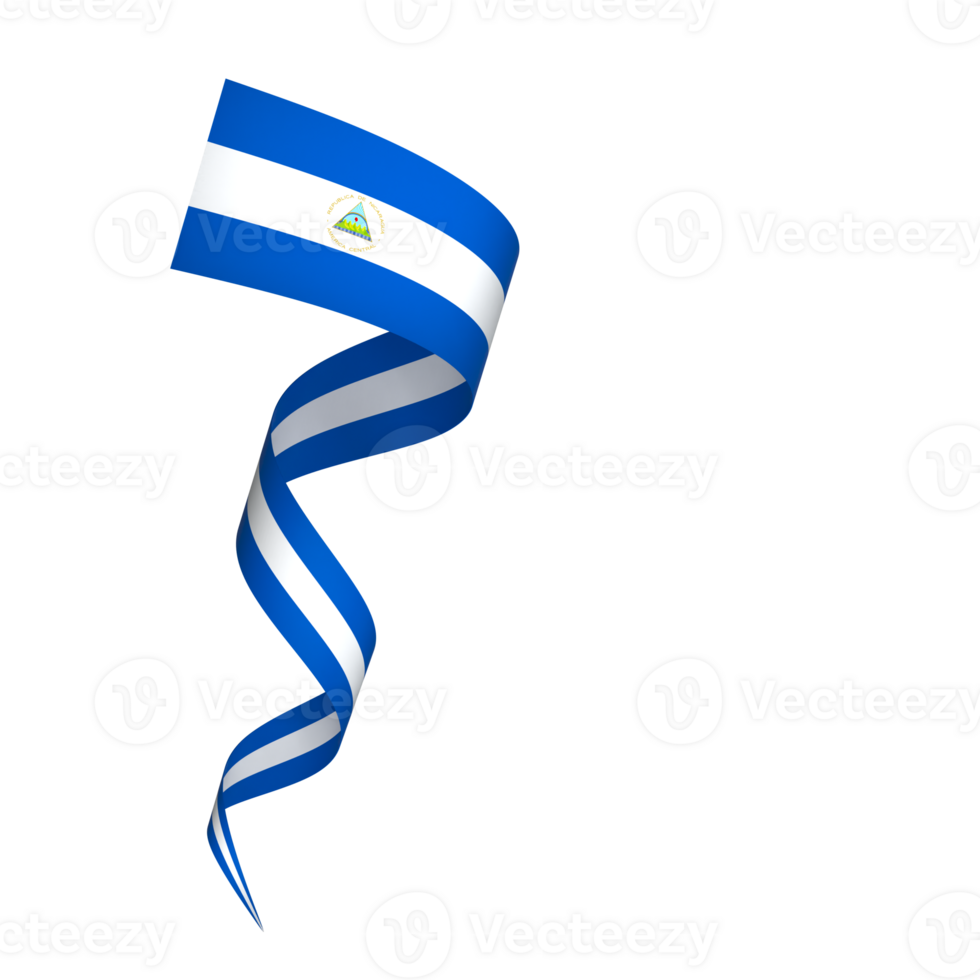 Nicaragua flag element design national independence day banner ribbon png