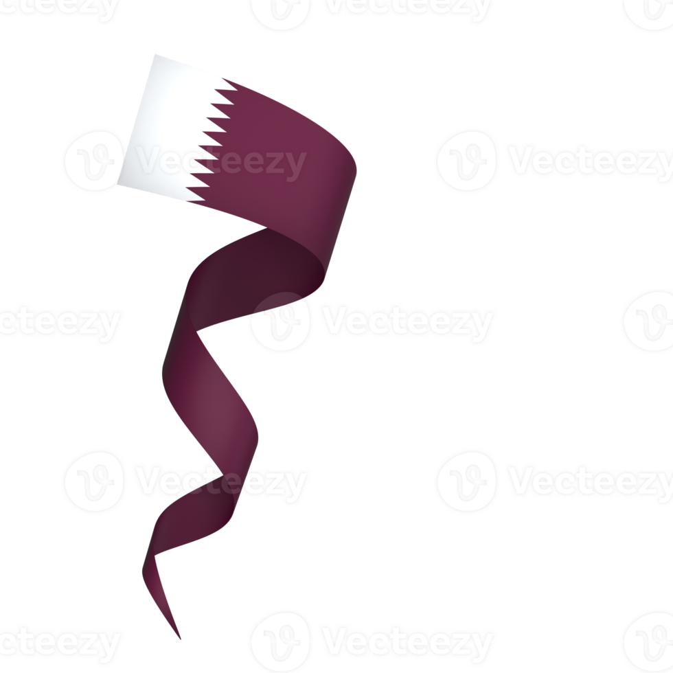 Qatar flag element design national independence day banner ribbon png