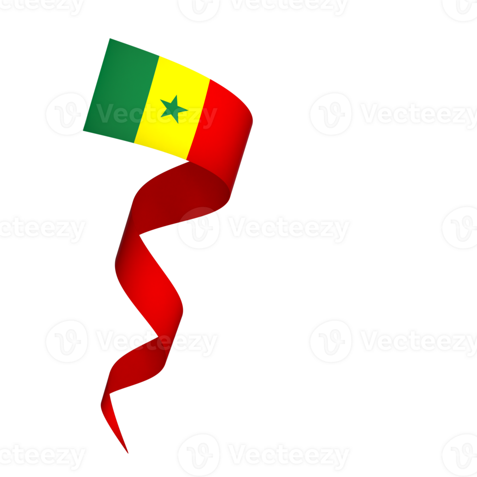 Senegal flag element design national independence day banner ribbon png