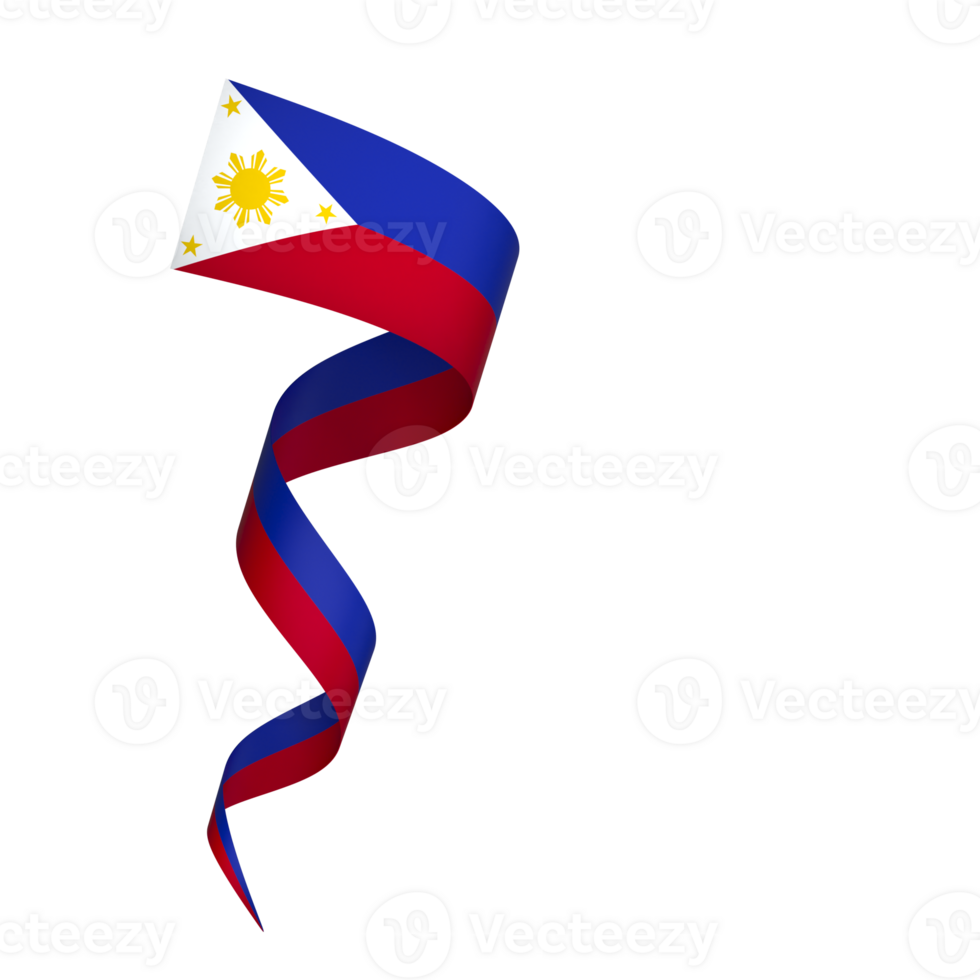 Philippines flag element design national independence day banner ribbon png