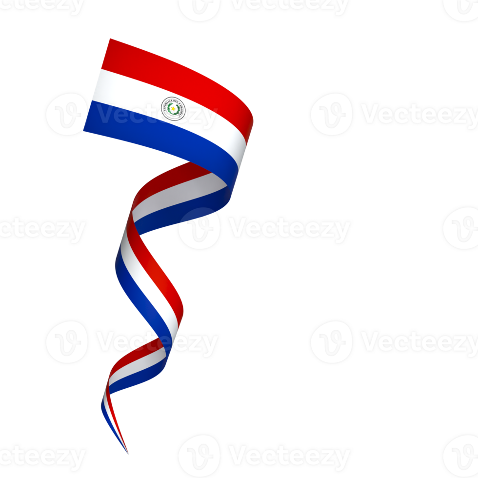 Paraguay flag element design national independence day banner ribbon png