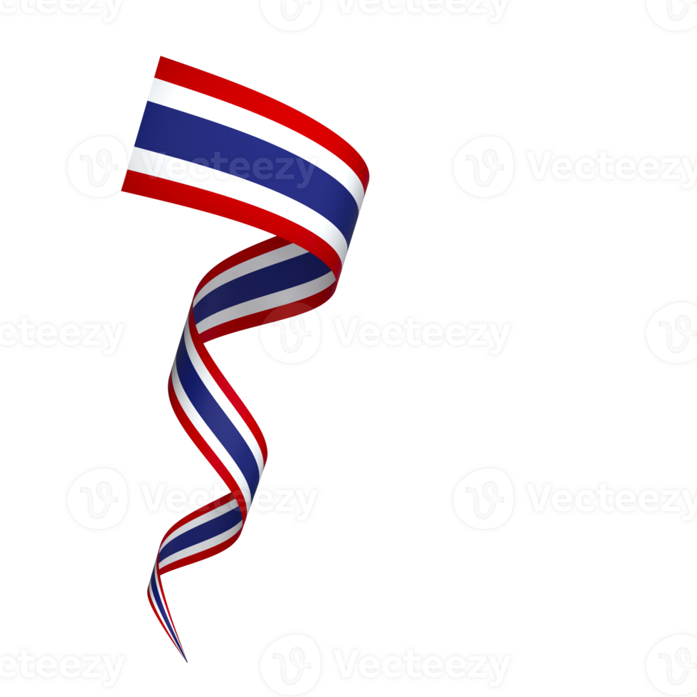 Thailand flag element design national independence day banner ribbon png